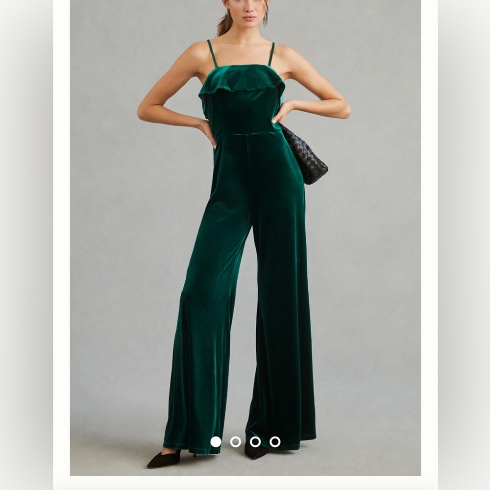 Corey Lynn Calter new with tags green velvet jumpsuit size S